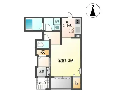 コンフォートビブレ(1K/1階)の間取り写真