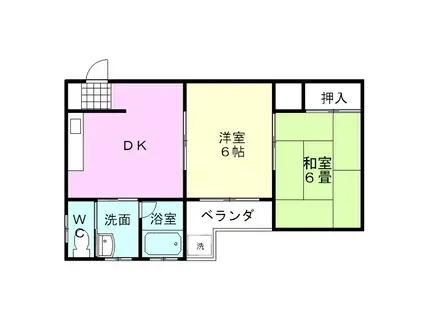 タウンヒル芹沢92(2DK/2階)の間取り写真