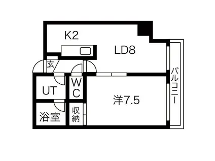 フォーシーンBLD(1LDK/2階)の間取り写真