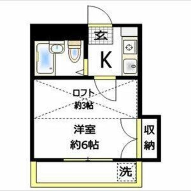 メイゾンヒロII(1K/2階)の間取り写真