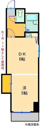 レジェンドビル(1DK/2階)の間取り写真