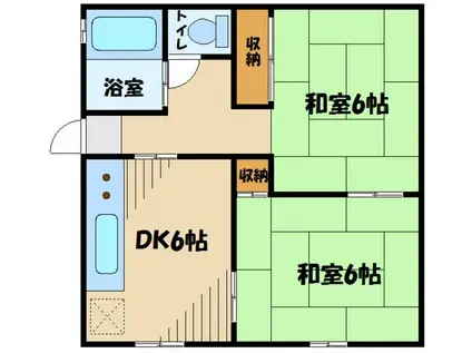 コーポみすみ(2DK/2階)の間取り写真