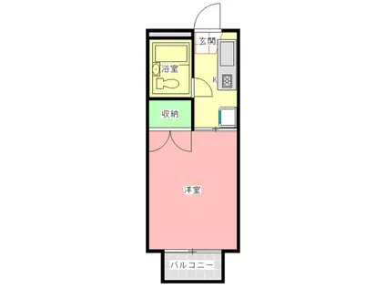 シャトレつかさA棟(1K/2階)の間取り写真