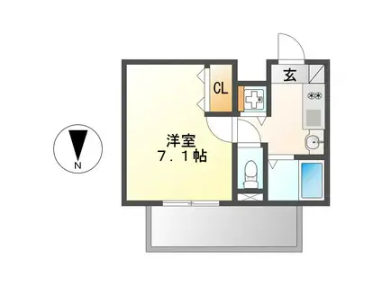 プレサンス覚王山D-STYLEII(1K/7階)の間取り写真