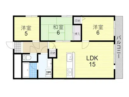 フローラーなかじま(3LDK/8階)の間取り写真