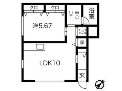 カーサ その(1LDK/1階)の間取り写真