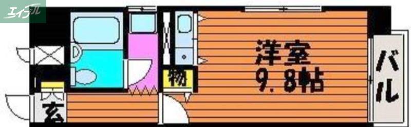 朝日プラザリバーサイド県庁前(ワンルーム/8階)の間取り写真