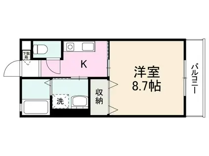 イノセントスクエア(1K/4階)の間取り写真