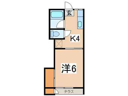 サニーハイツ(1K/1階)の間取り写真