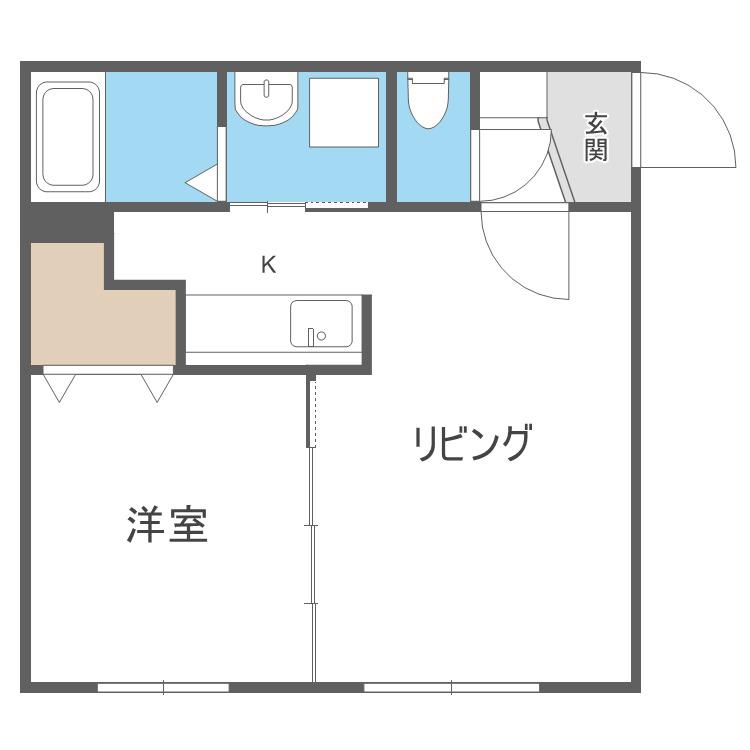 K・Sー11(1LDK/2階)の間取り写真