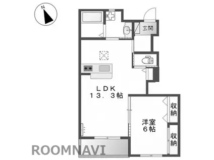 シャルム(1LDK/1階)の間取り写真