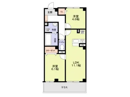 LAPIN湘南(2LDK/1階)の間取り写真