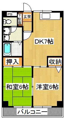 グレースK(2DK/2階)の間取り写真
