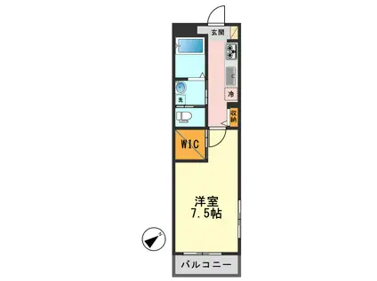 コートラクリア新小岩(1K/5階)の間取り写真