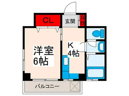 アネックスM(1K/6階)の間取り写真