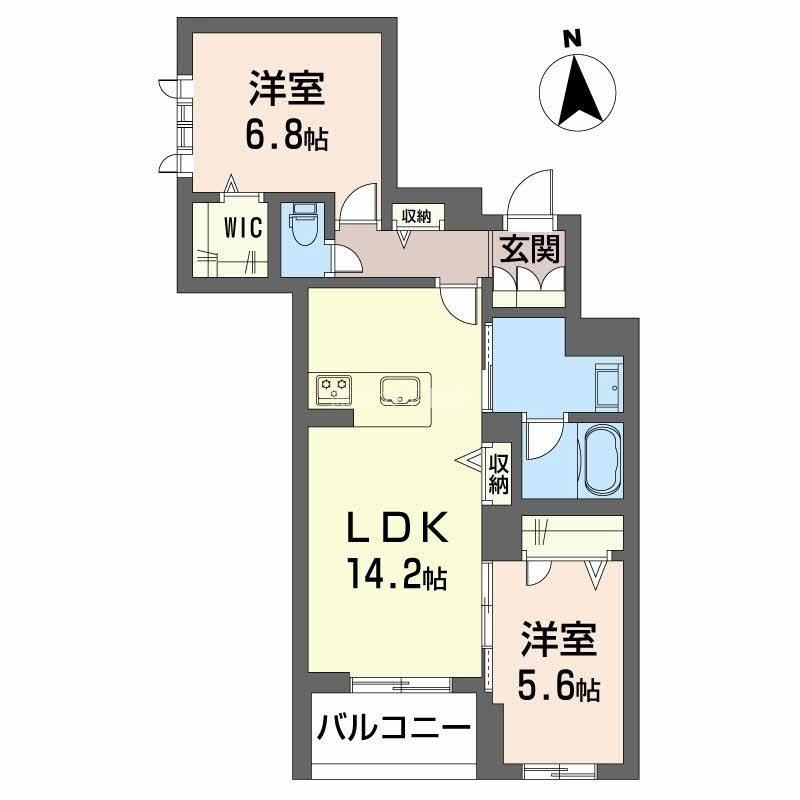 イルストーン古川(1LDK/3階)の間取り写真