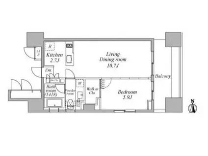 レジディア芝浦KAIGAN レジディア芝浦KAIGAN(1LDK/6階)の間取り写真