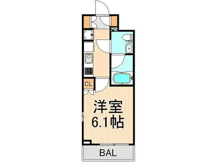 リヴシティ綾瀬ウエスト(1K/4階)の間取り写真