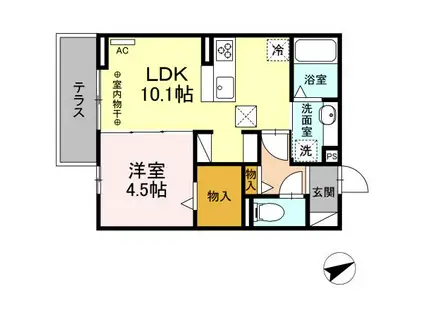 サニースペース(1LDK/1階)の間取り写真