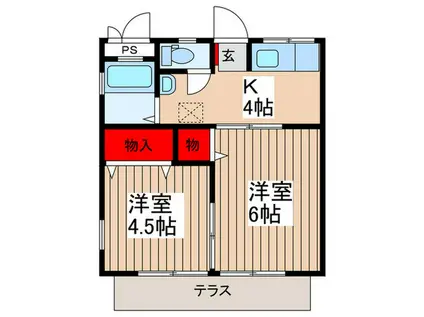 泉ハイツ(2K/1階)の間取り写真