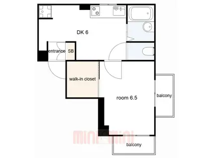 ときわ上筒井レクラン(1DK/5階)の間取り写真