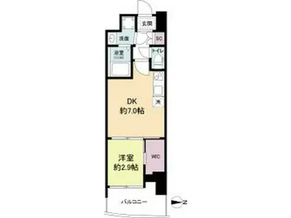 セレニテ難波リアン(1DK/3階)の間取り写真