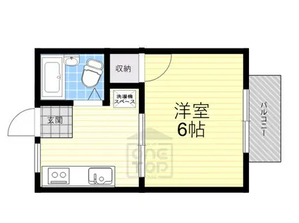 ビブレⅠ(1K/1階)の間取り写真