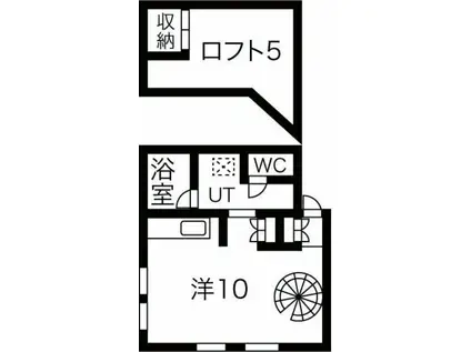 リストワール中の島(ワンルーム/2階)の間取り写真