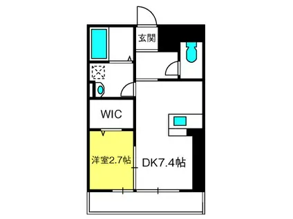 CHARON(1DK/1階)の間取り写真