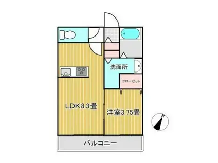 プリモ梶ヶ谷(1LDK/2階)の間取り写真