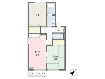 サニーコート(2DK/1階)の間取り写真