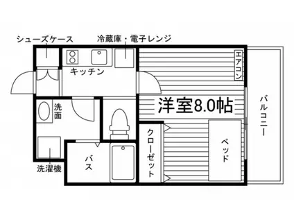 GROW STAGE 名古屋(1K/4階)の間取り写真