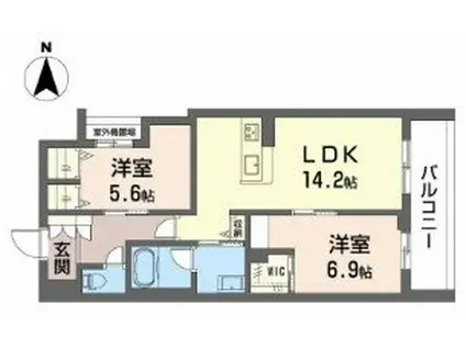 シャーメゾンウィステリア(2LDK/2階)の間取り写真