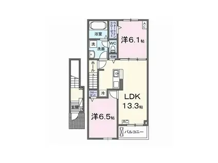 カーサ・ルピナス(2LDK/1階)の間取り写真