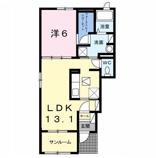 インプレス(1LDK/1階)の間取り写真