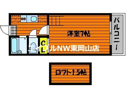 98リーベル(1K/3階)の間取り写真