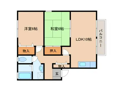 アネシスC(2LDK/1階)の間取り写真