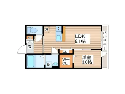 SOL LEVANTE(1LDK/2階)の間取り写真
