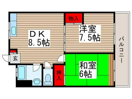 ヴィラ白幡(2DK/3階)の間取り写真