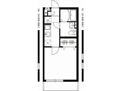 リブリ・BRANCHE(1K/1階)の間取り写真