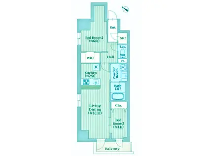 サクラス五反田(2LDK/2階)の間取り写真