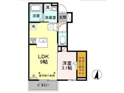 LE CLAIR(1LDK/1階)の間取り写真