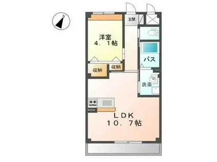 ルミナスパークサイド(1LDK/2階)の間取り写真