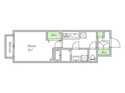 グランツあびこ(1K/4階)の間取り写真