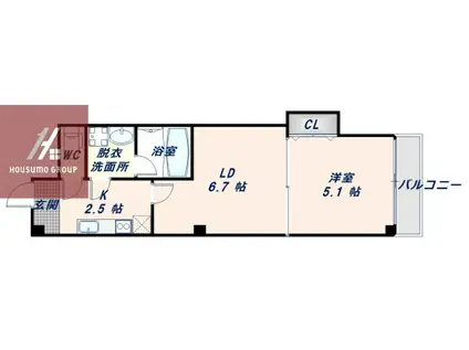 イニジオ大今里(1LDK/3階)の間取り写真