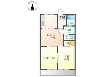 メゾンドジョイフル B(2LDK/2階)の間取り写真