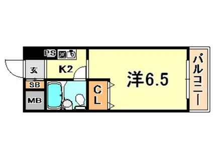 ルーチェ篠原(1K/2階)の間取り写真