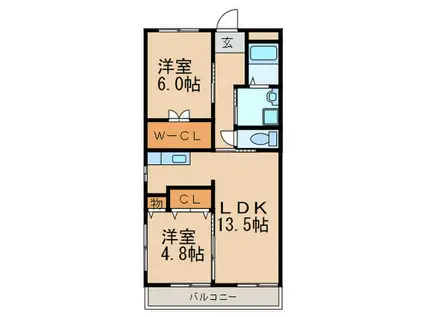 スピカ恒星(2LDK/3階)の間取り写真
