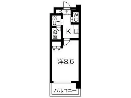スプランディッド新大阪III(1K/11階)の間取り写真