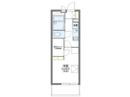 アベンタ楽音寺(1K/2階)の間取り写真